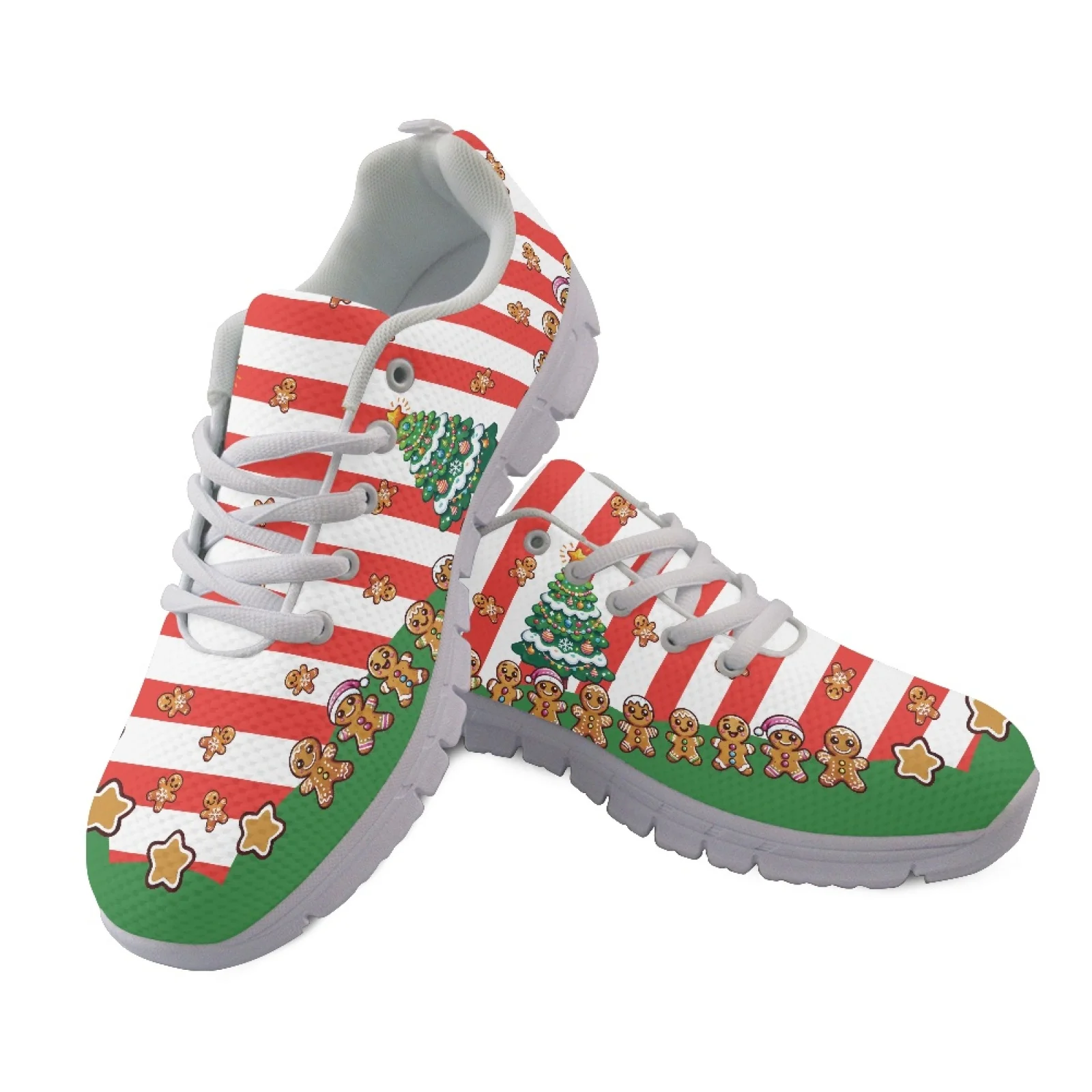 Coloranimal Reindeer Snowflakes Soft Walking Sneakers Women Sneakers Tennis Running Shoes for Womens Lady
