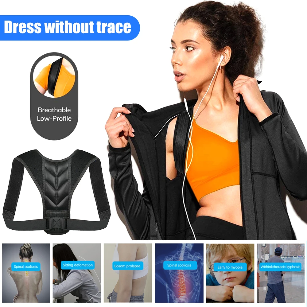 Back Posture Corrector Adjustable Neck Brace Training Equipment Home Office Man Woman Postura Shoulder Support Correction Belt