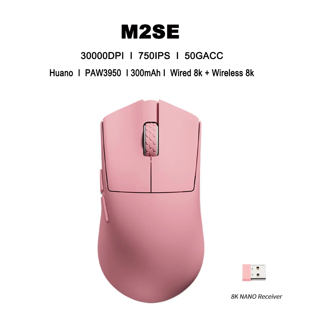 Darmoshark Officiële Draadloze Gamingmuis PAW3950 30K Dual 8K 2.4GHz RF/BT/Bekabeld Tri-Mode 45g Ultralichte Kantoormuis