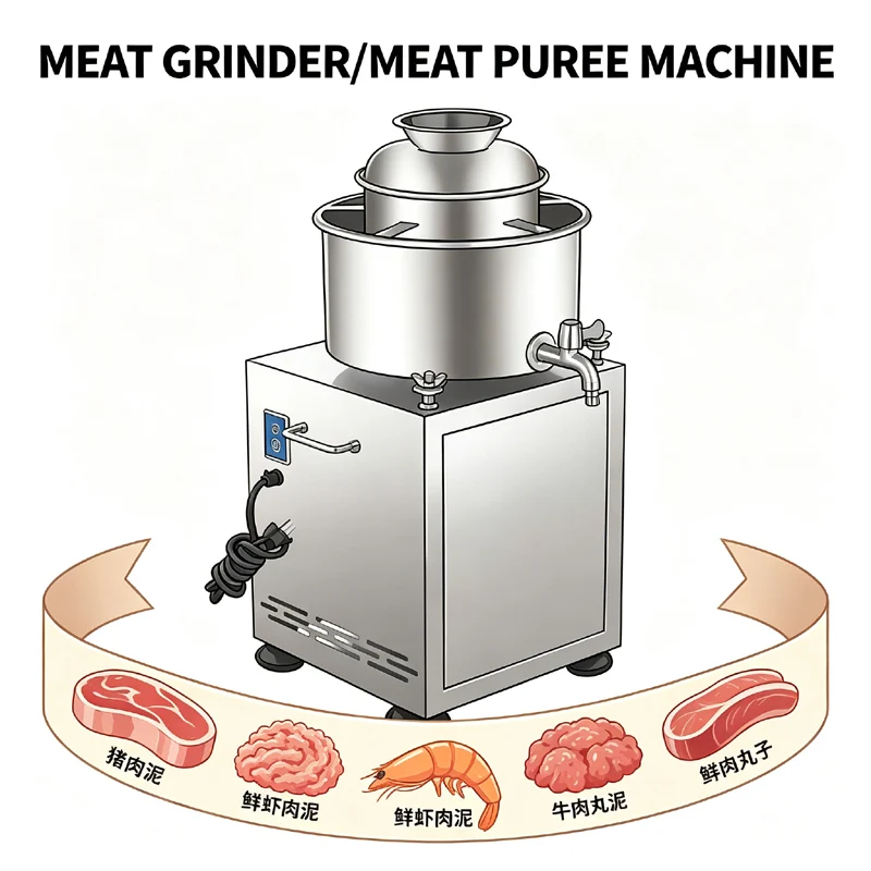 Stainless Steel Meat Slurry Machine Commercial Meatball Forming Machine High Speed Mixer Grinder