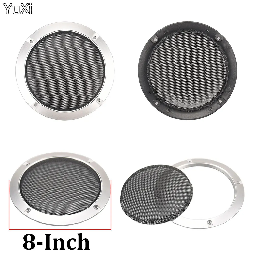 YuXi 8-INCH Silvery Speaker Net Cover High-grade Car Home Mesh Enclosure Speakers Plastic Frame Metal Iron Wire Grilles