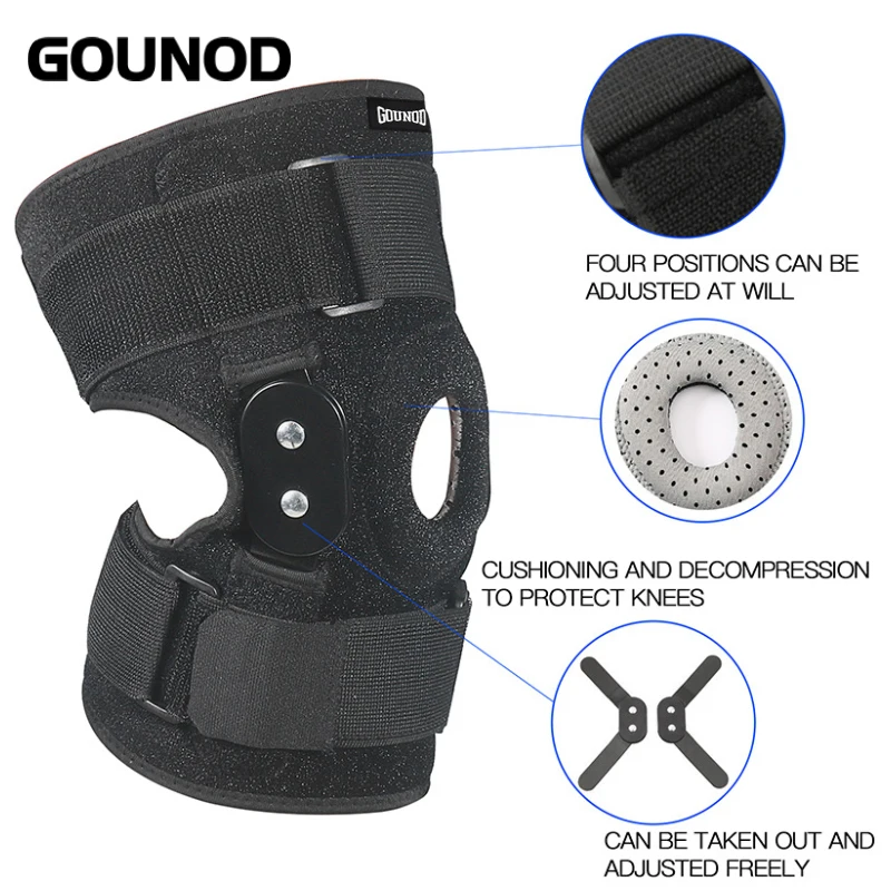 1PC Adjustable Hinged Knee Brace Knee Joint Brace Support Knee Stabilizer Knee Pad Patella Protector Arthritic Guard Pain Relief