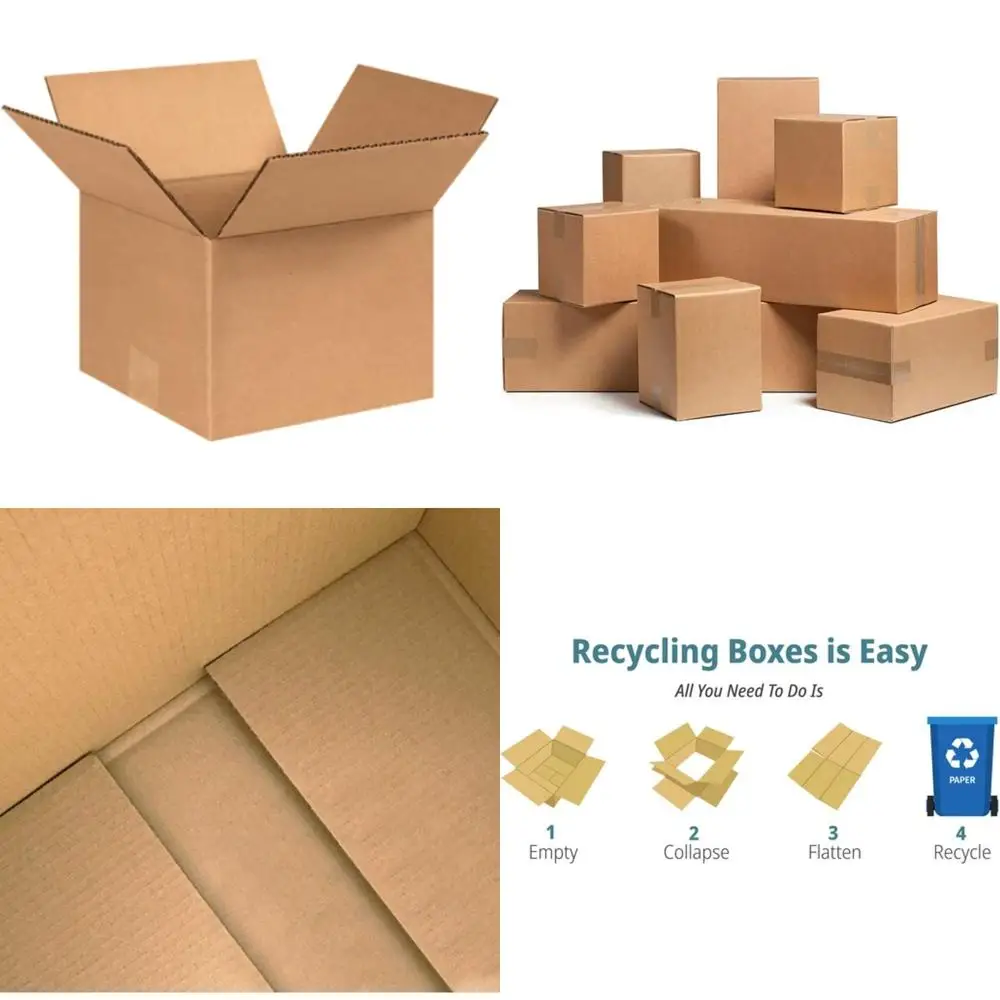 Corrugated Cardboard Boxes - 8x8x6 Inches, Pack of 100, Shipping and Mailing Cartons for Moving and Storage