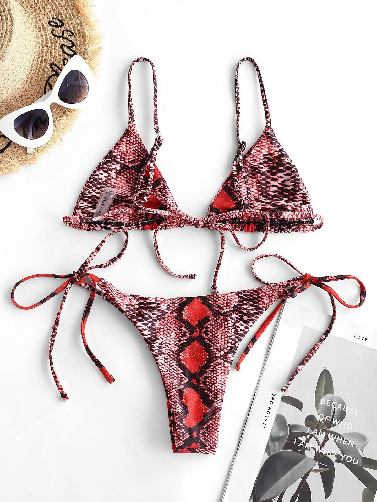 Bikini con estampado de serpiente para mujer, bañador Sexy dividido, novedad