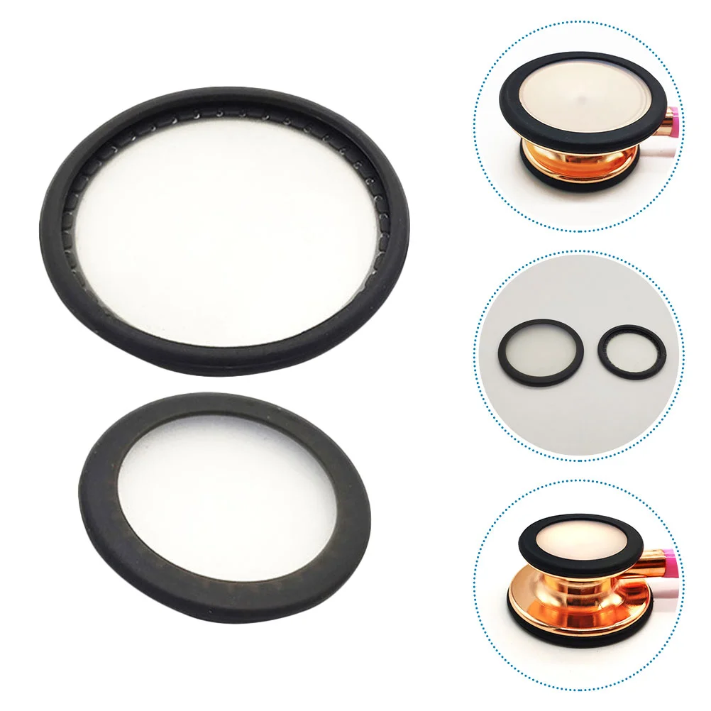 2 Sets Stethoscope Diaphragm Pediatric Replacement Covers Cardiology Accessories Membranes Parts Pvc