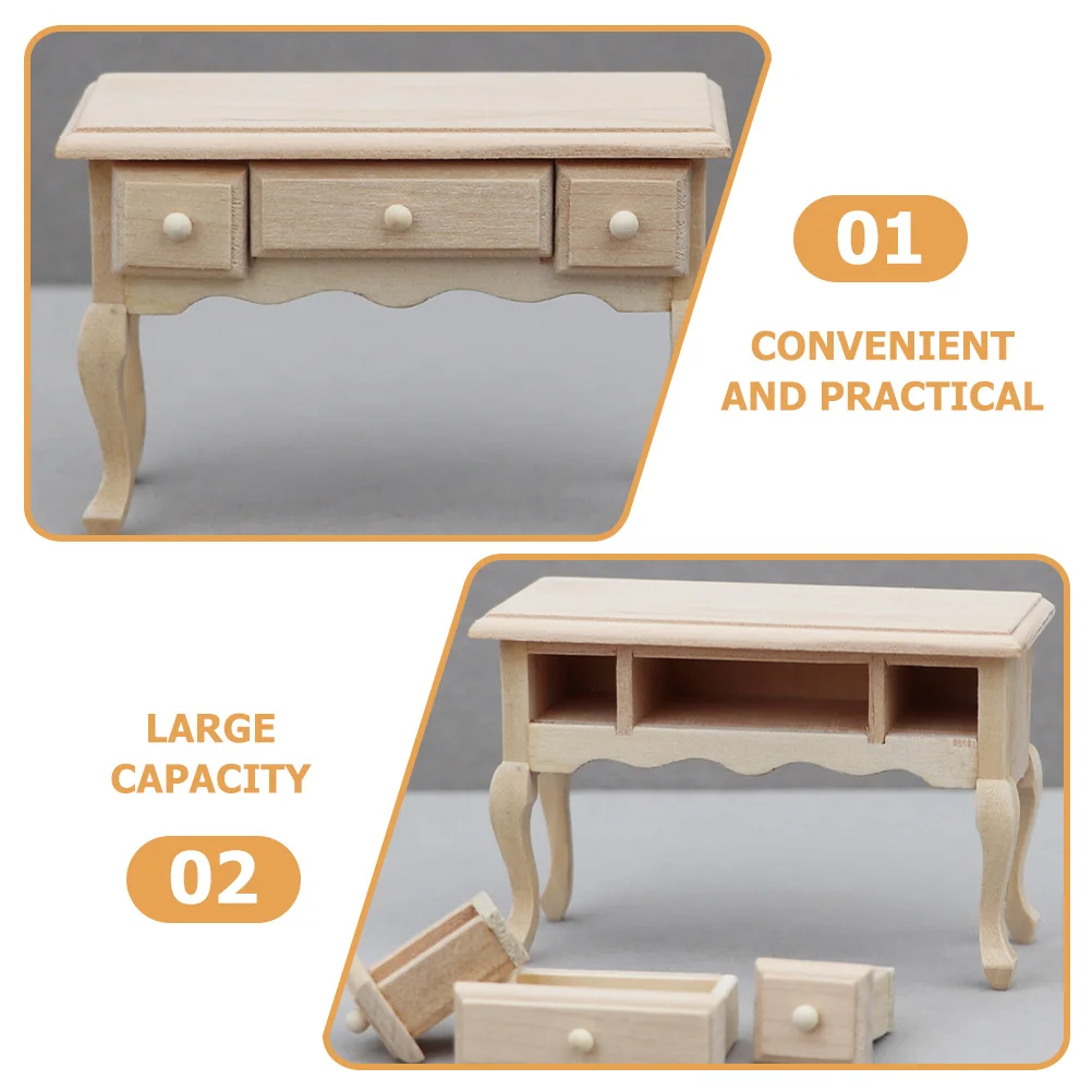 

Miniature Wooden Dining Table for Dollhouse Decor, Realistic Small Size Crafted Furniture, Cute Home Ambience Accessory, Mini