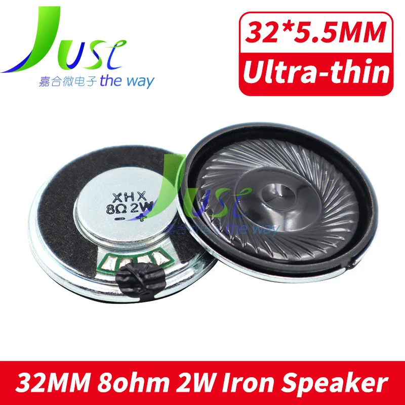 2Pcs/Lot 32MM 8Ohm 2W Iron Case Internal Magnet Speaker Ultra-thin 32*5.5MM Diameter 32 MM 8 Ohm 2 Watt Loud Speaker Loudspeaker
