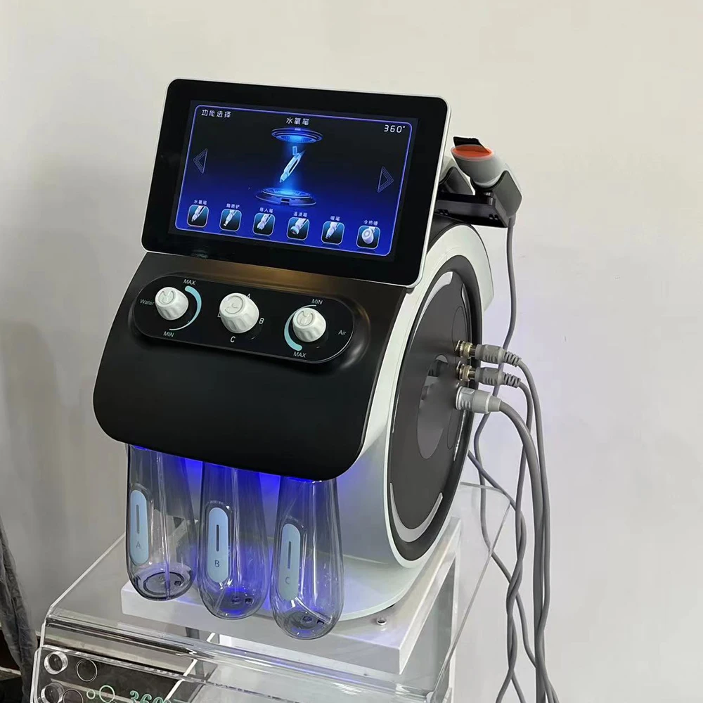 2026 new product 360 visual hydrogen and oxygen water oxygen instrument 6 handles comprehensive cleansing skin care device