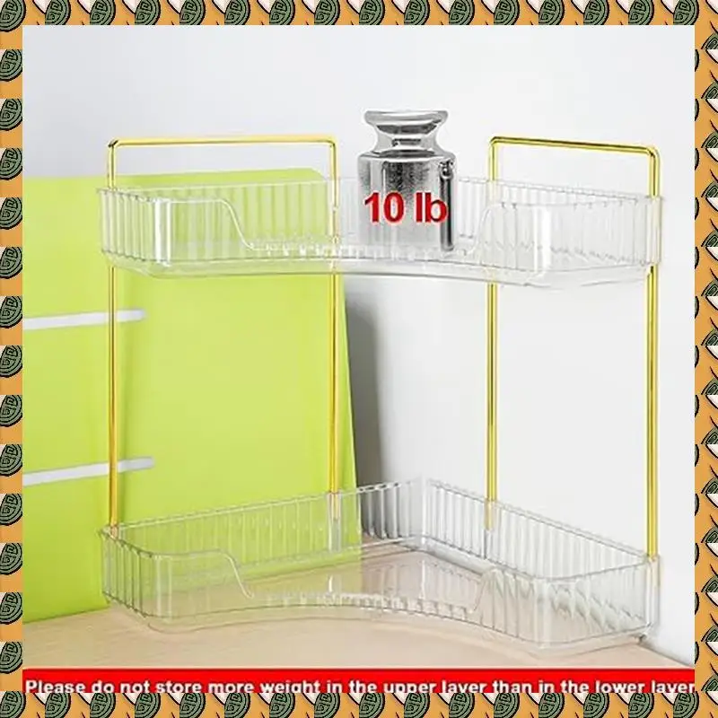 

2 Tier Bathroom Counter Organizer, Multi-Function Corner Bathroom Organizer Countertop, Makeup Organizer Perfume B Easy To Use