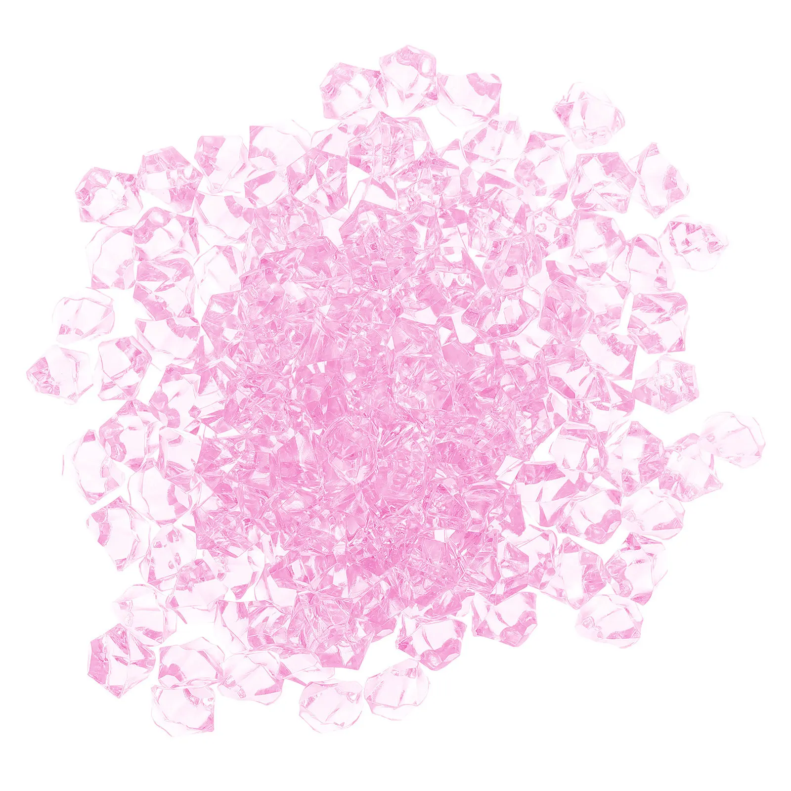 

300Pcs Pink Acrylic Artificial Crushed Ice Cubes 11x14mm Vase Fillers Table Scatter Decorations Fake Ice Rocks