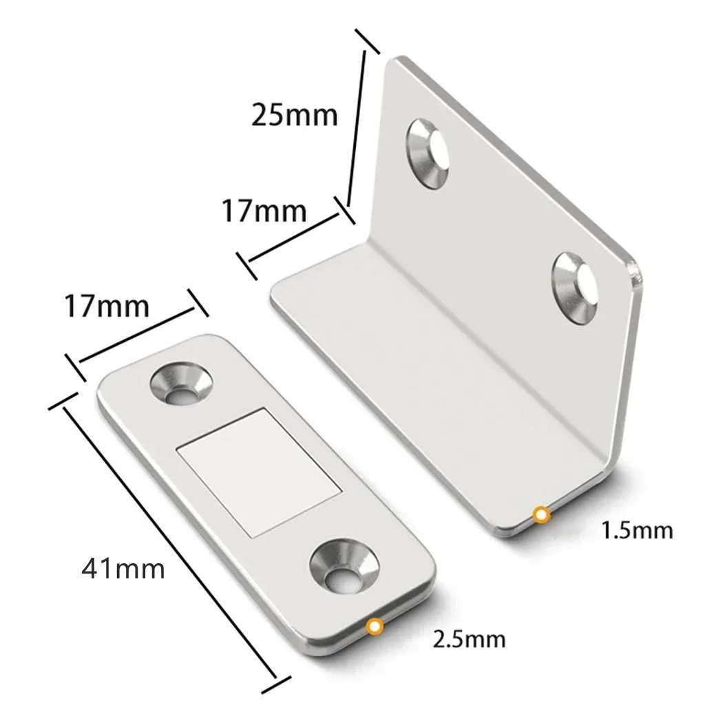 Loquets magnétiques pour armoire, butées de porte magnétiques, ultra-minces, invisibles, antirouille, kit d\'aimant de porte avec vis pour Cisco Chi