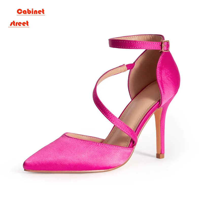 

2024 Shallow Stiletto Heels Single Women Platform Pumps Women's Fashion Hollow Pointed Thin Shoes Large Size Women's Shoes