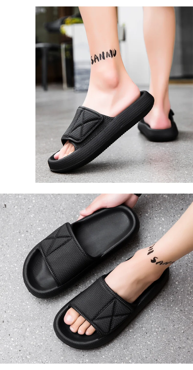 Sommerliche neue Pantoletten für Herren und Damen in Übergrößen, atmungsaktive Klettverschluss-Slipper für Paare, modische und vielseitige Sandalen mit dicker Sohle – Detail 9