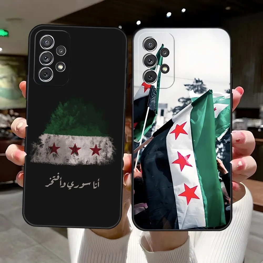 Syrian Revolution Flag Phone Case for Samsung S23 Ultra S22 S20 Fe S21 Plus Galaxy A54 A34 A24 A53 M54 Note 20 Back Cover