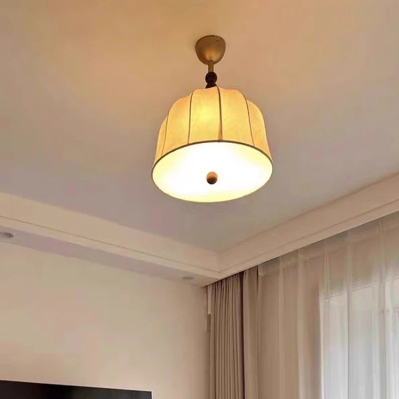 

Nanyang fabric chandelier, artistic design, retro pattern, bedroom lamp atmosphere, decorative atmosphere, warm room lamps