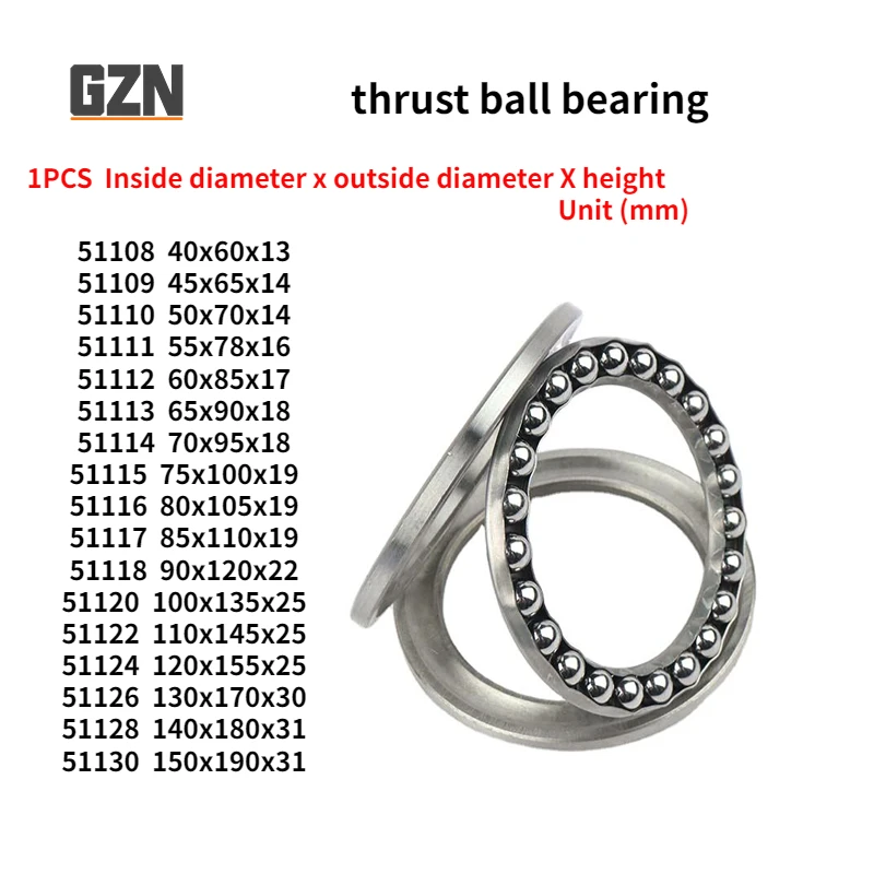 

1PCS Radial Plane thrust Ball Bearing 3-in-1 51108 51109 51110 51111 51112 51113 51114 51115 51116 51117 51120