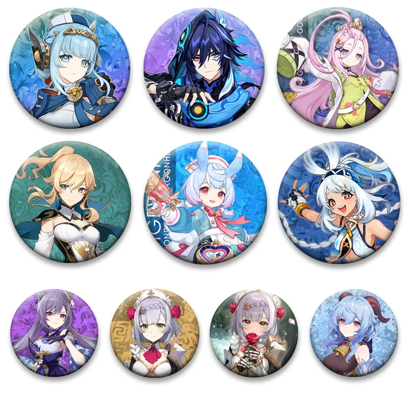 

Columbina,Razor,Ineffa,Ororon,Beidou,Sigewinne Badge Game Genshin Impact Pin Anemo,Cryo,Hydro,Geo,Dendro,Pyro,Electro Brooch
