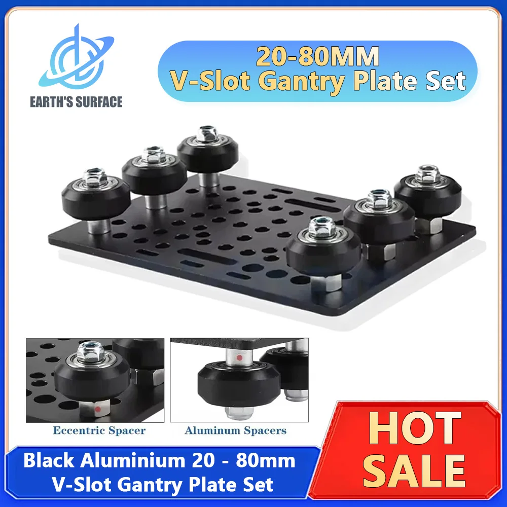 

3D Printer Parts V-Slot Gantry Set 20-80mm Gantry Plate With Wheels for Aluminum Profiles V-slot Aluminum Plate Kits Gantry Plat