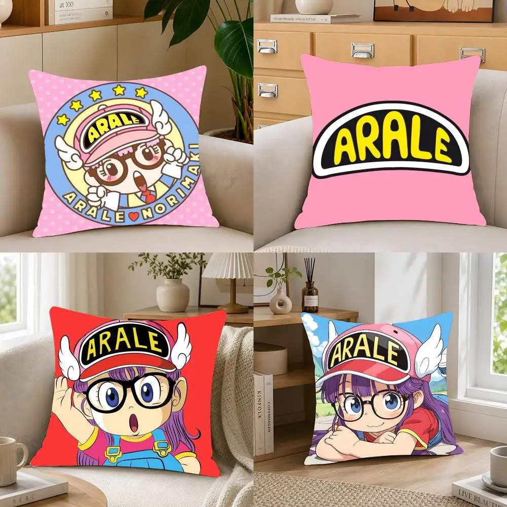 Classic anime Dr Slump Arale Cushion Cover Crystal velvet sofa Aesthetic room decor Car seat back cushion