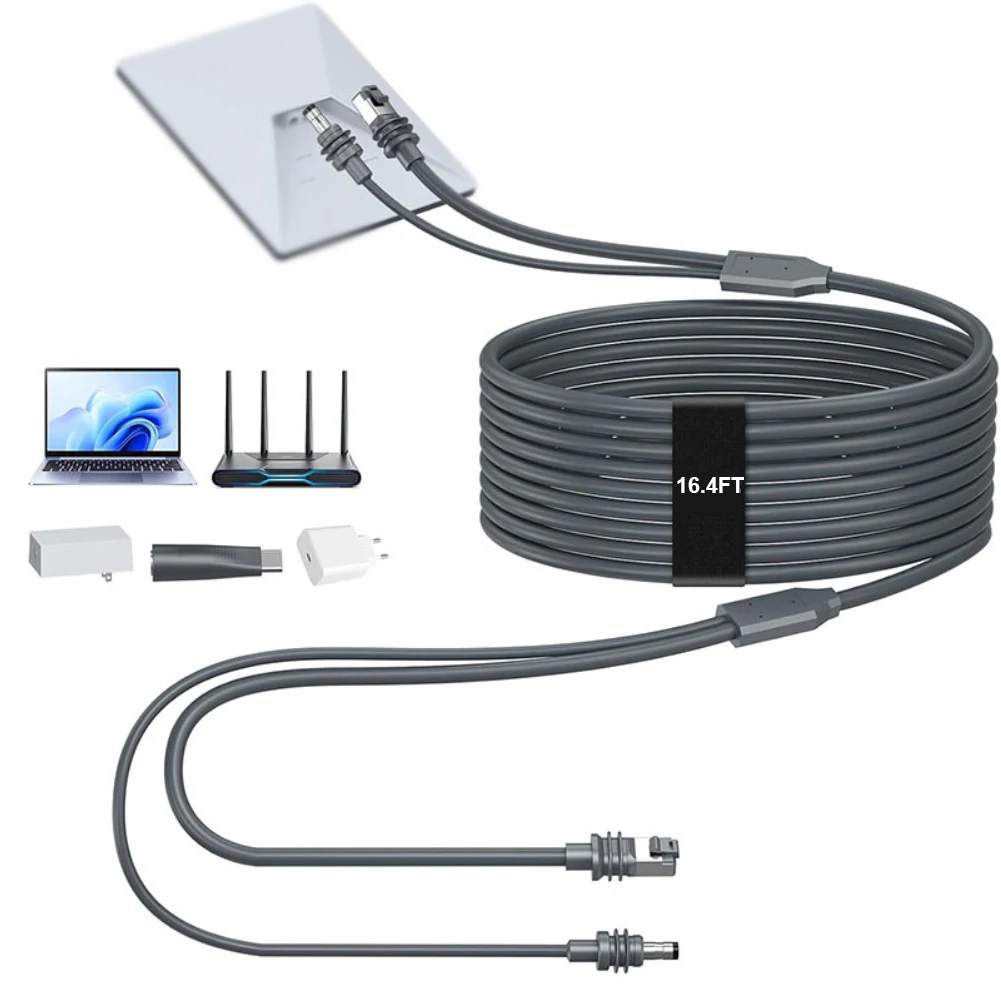 

Для Starlink Mini 2 в 1 Ethernet соединительный кабель DC/USB C зарядка 1000 Мбит/с передача данных автомобильные аксессуары для электроники