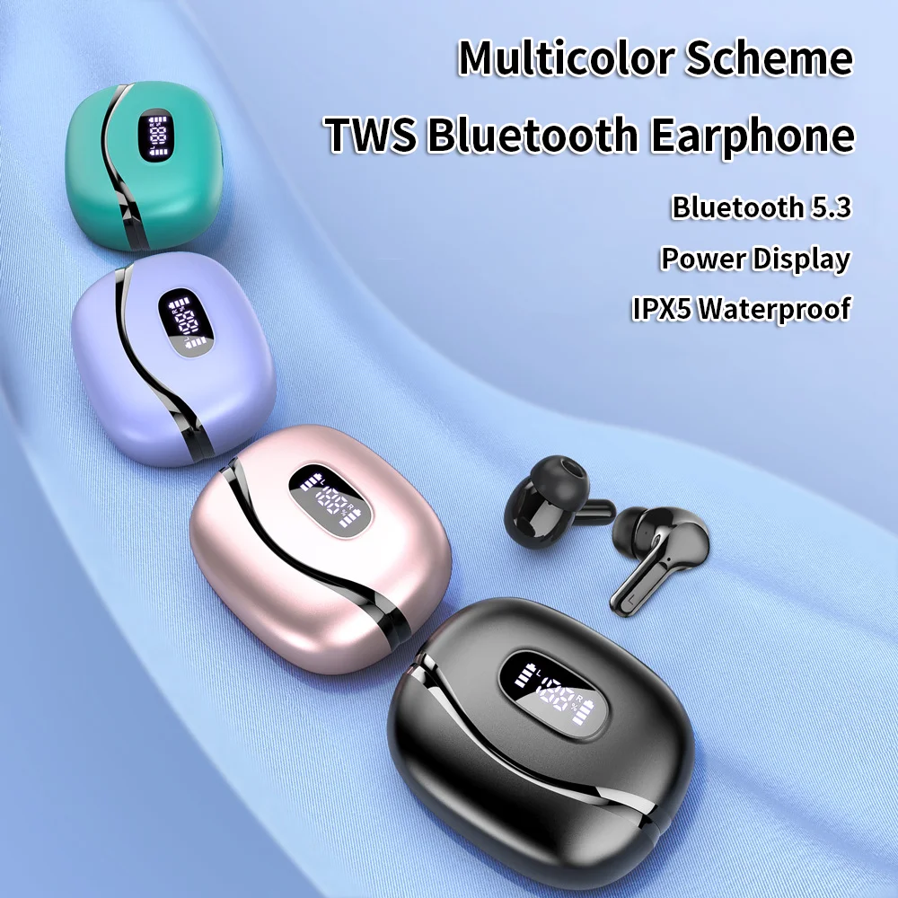 

TWS Bluetooth Earphone Power Display Long Battery Life Touch Control IPX5 Warterproof Good Sound Effect Listen Music Phone Call