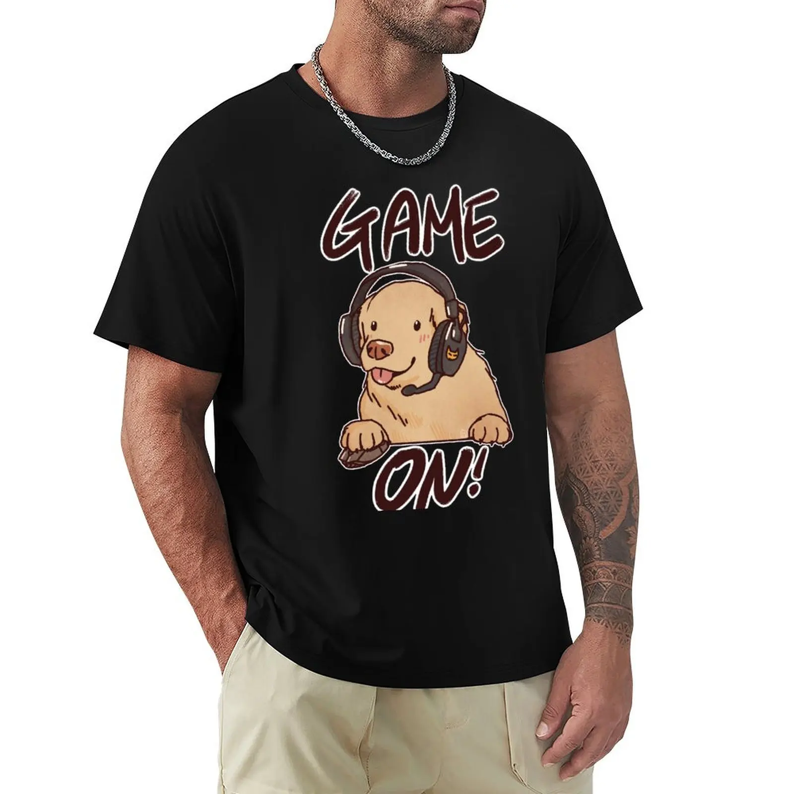 Video gamer Golden Retriever Game on!! Gaming Gamer gifts T-Shirt funny t shirts cotton T-Shirt