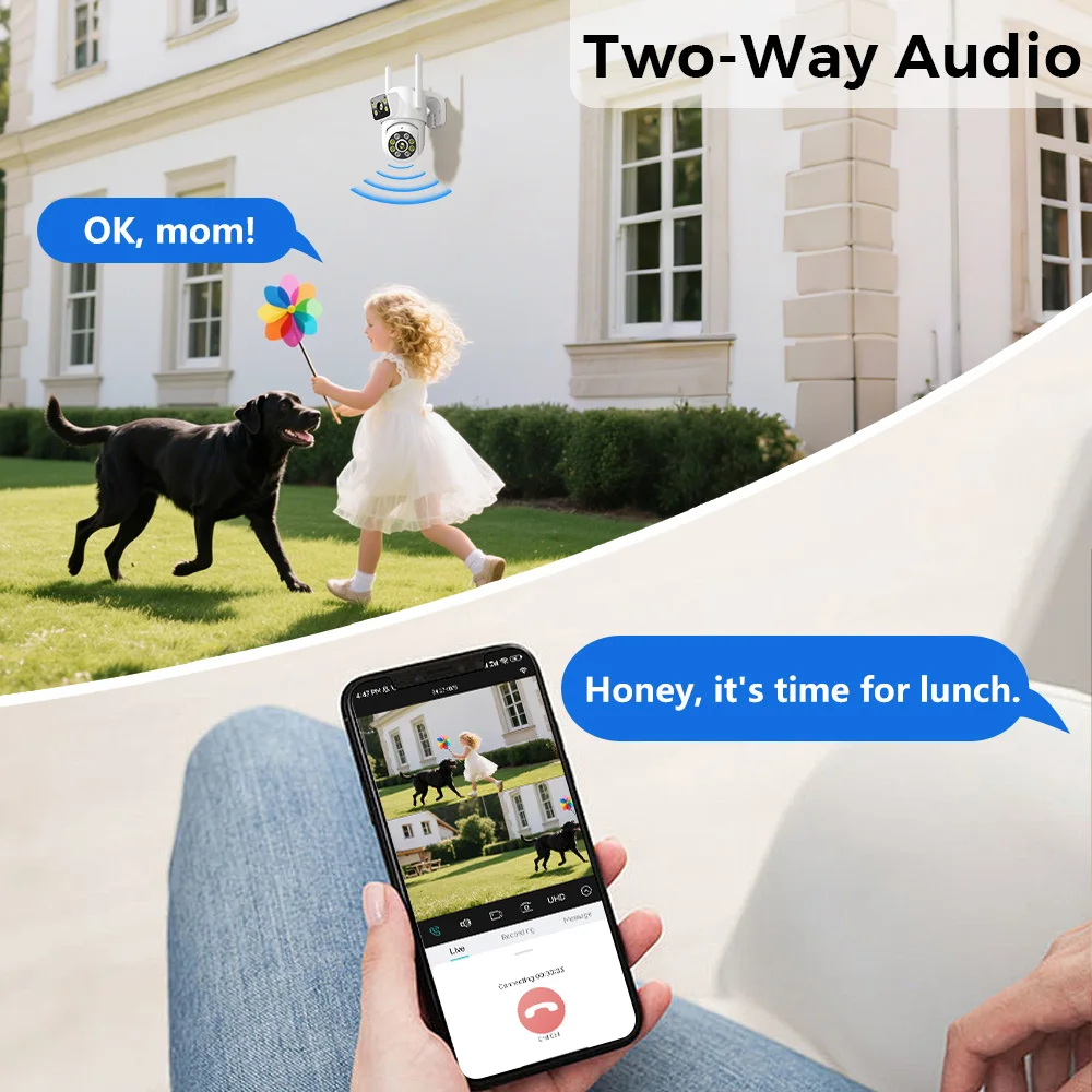 BESDER 8MP واي فاي كاميرا PTZ شاشات مزدوجة في الهواء الطلق كشف الإنسان تتبع السيارات 6MP CCTV كاميرا مراقبة IP P2P الصوت iCSee #5