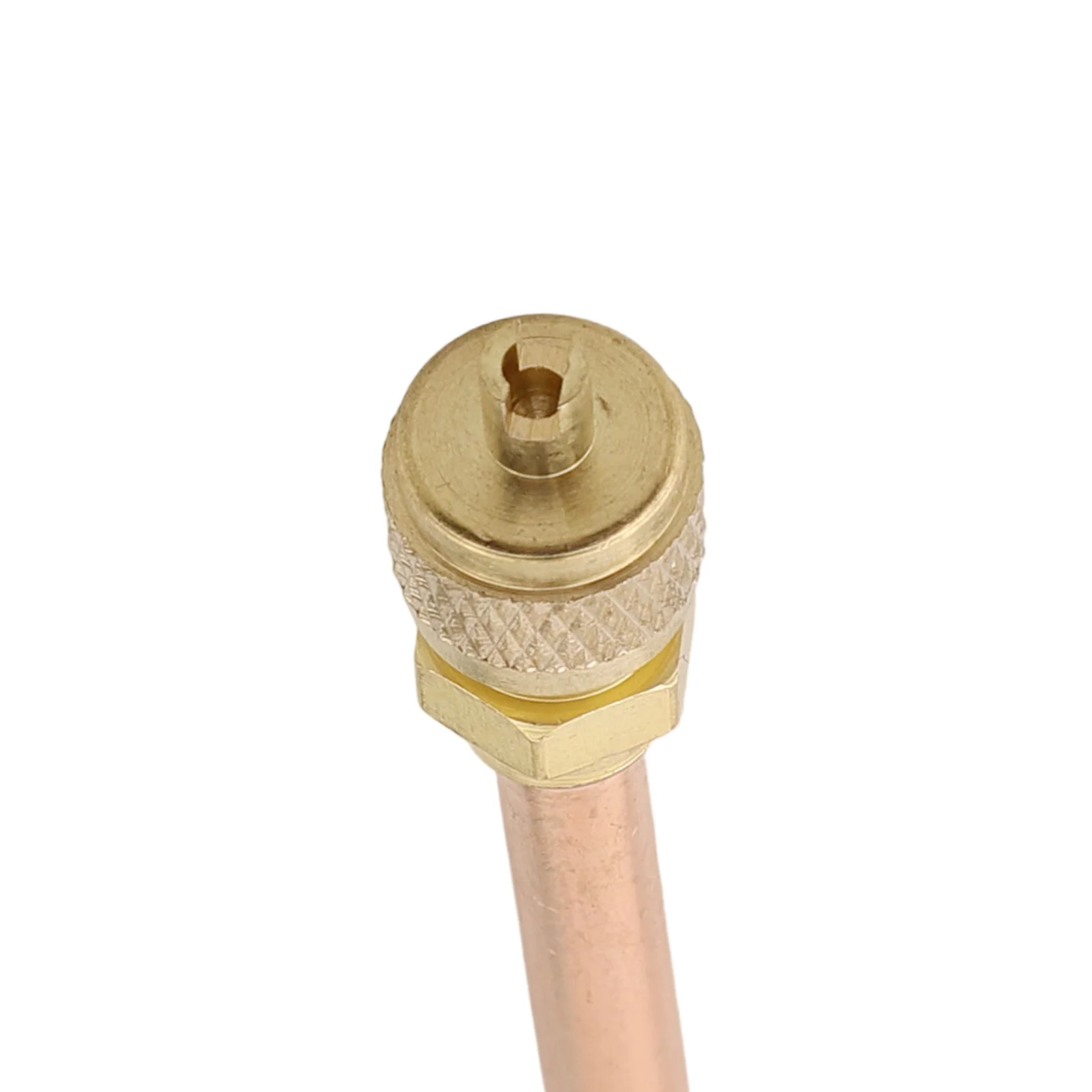 

Автомобильные аксессуары: медные сервисные клапаны для холодильного оборудования, общая длина 125 мм, латунный материал, для холодильных установок