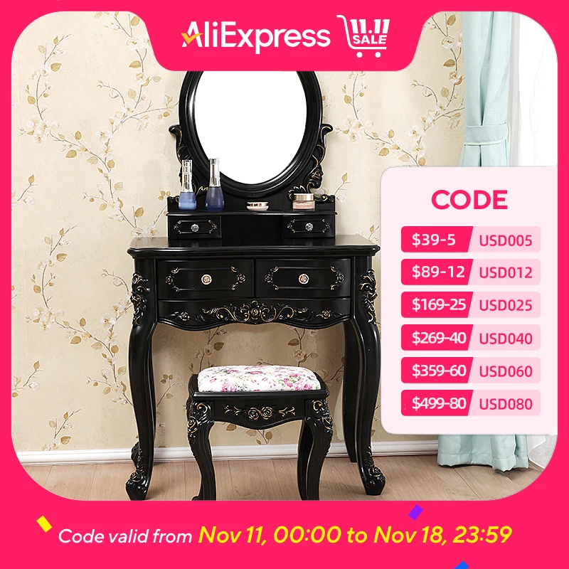 

Роскошная коробка, черный комод, табурет для девочек с ящиками, туалетный столик для отеля, гостиной, хранения макияжа, мебель Comoda Pra Quarto