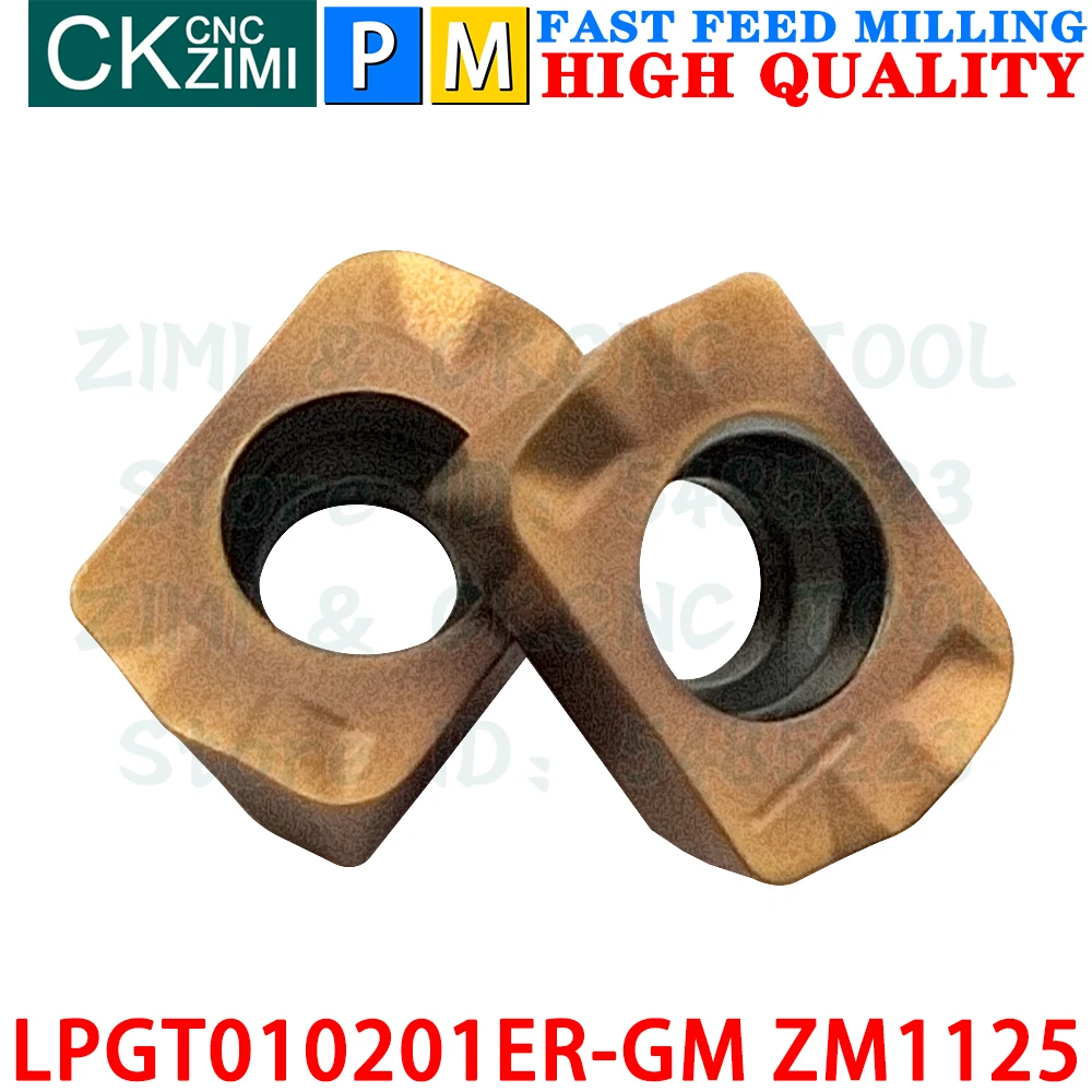 LPGT010201ER-GM ZM1125 LPGT 010201ER GM Carbide inserts Fast feed milling inserts Tools CNC metal lathe Indexable milling tools