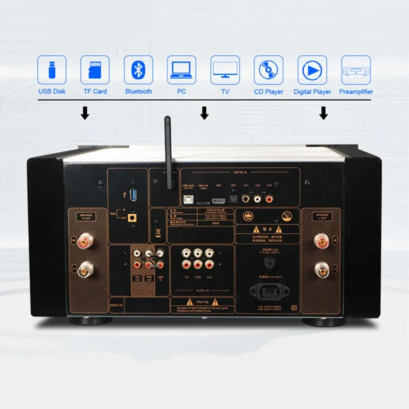 الفائز AD-99D HiFi مكبر كهربائي فئة أ مكبر الصوت تعديل مع بلوتوث USB-الصوت I2S ARC U القرص/TF بطاقة APP التحكم