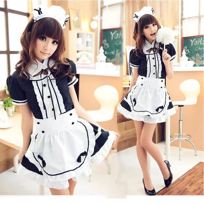 

Light Sound Maid Cosplay Anime Black White Red Halloween Performance Costume Skirt Fantasy Ball Lightweight Spring Season