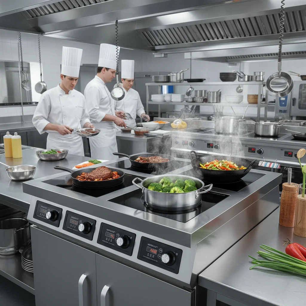 Cozinha vertical, fogão de indução comercial fogão elétrico sem gás