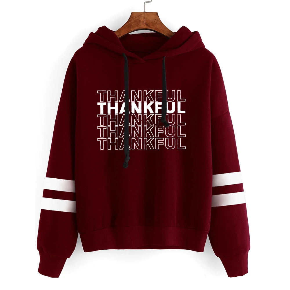 Thankful Sweatshirt Aesthetic Happy Thanksgiving Hoodies Women Fall Pumpkin Sweatshirt Print Winter Clothes Women Harajuku M