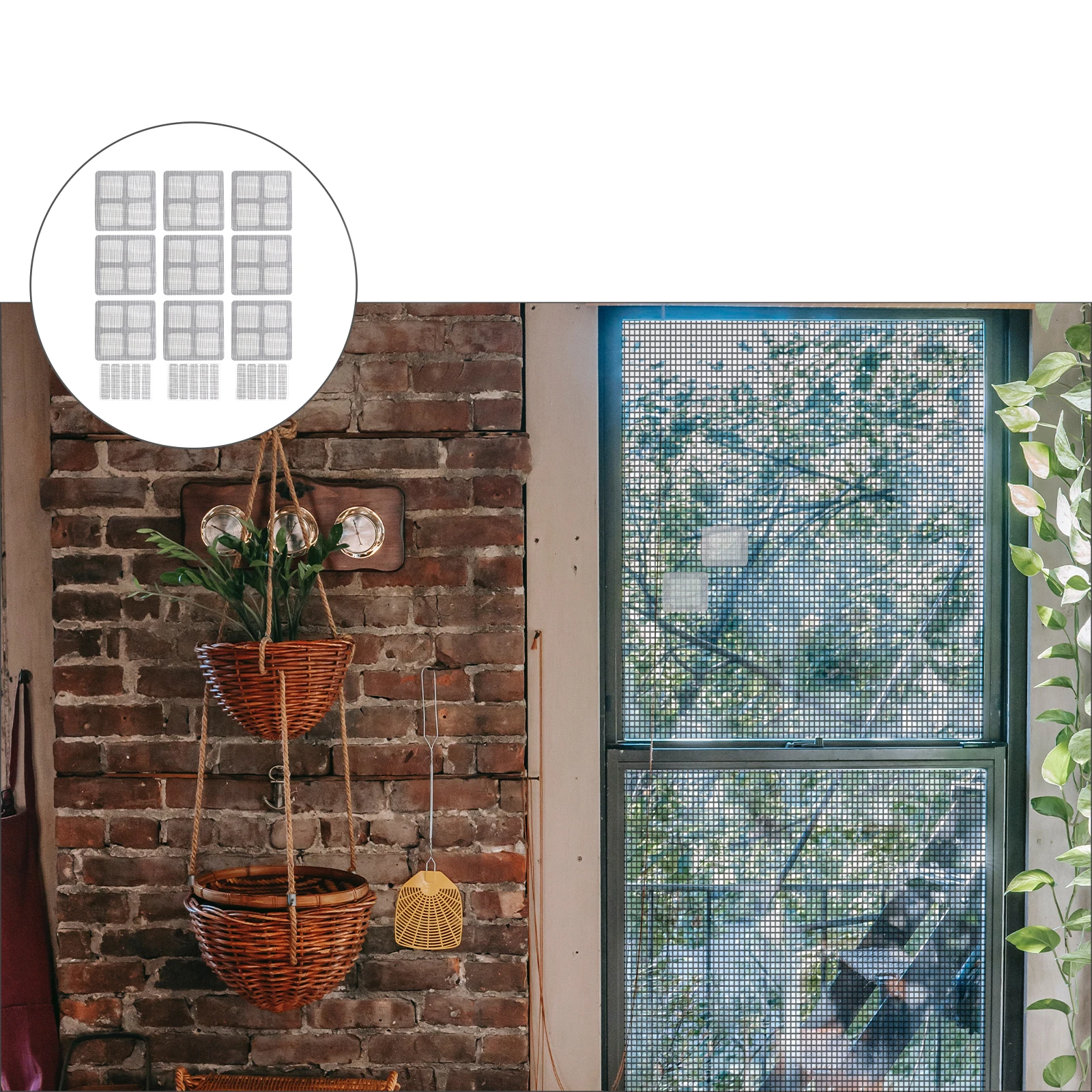 12 szt. Plasterów na okna przeciw komarom, łatwy montaż, siatka na owady, do domu, biura, naprawa, samoprzylepna naklejka na okno.