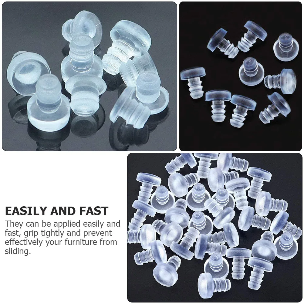 

100Pcs PVC Rubber Bumpers Embedded Stem Table Spacers Anti Collision Bumpers for Glass Table Cabinet Door Noise Reduction
