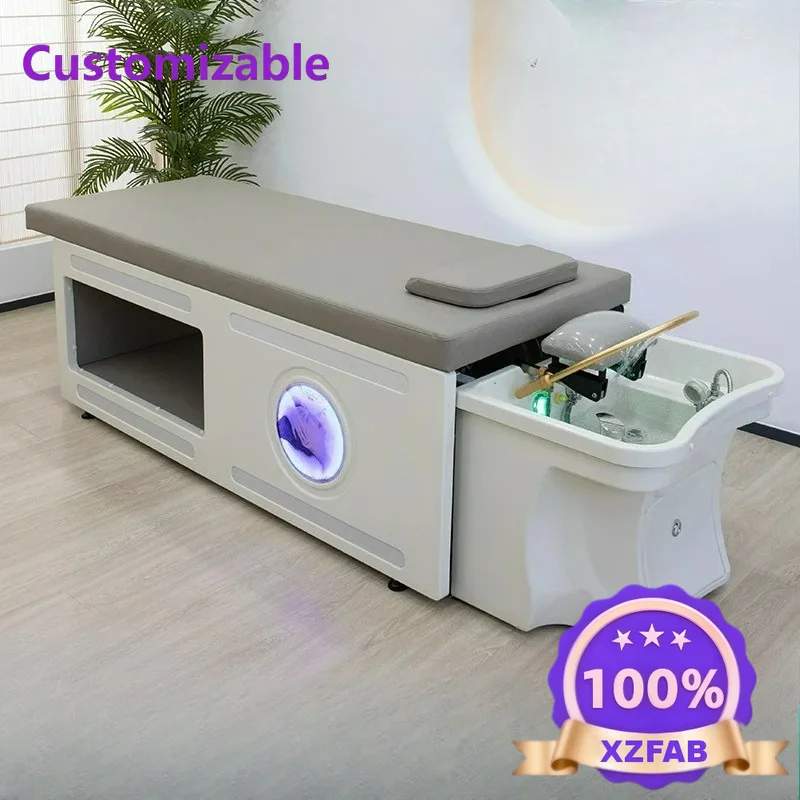 Factory Direct 2026 High-end water circulation hair treatment shampoo bed barber shop full lying Thai massage beauty salon