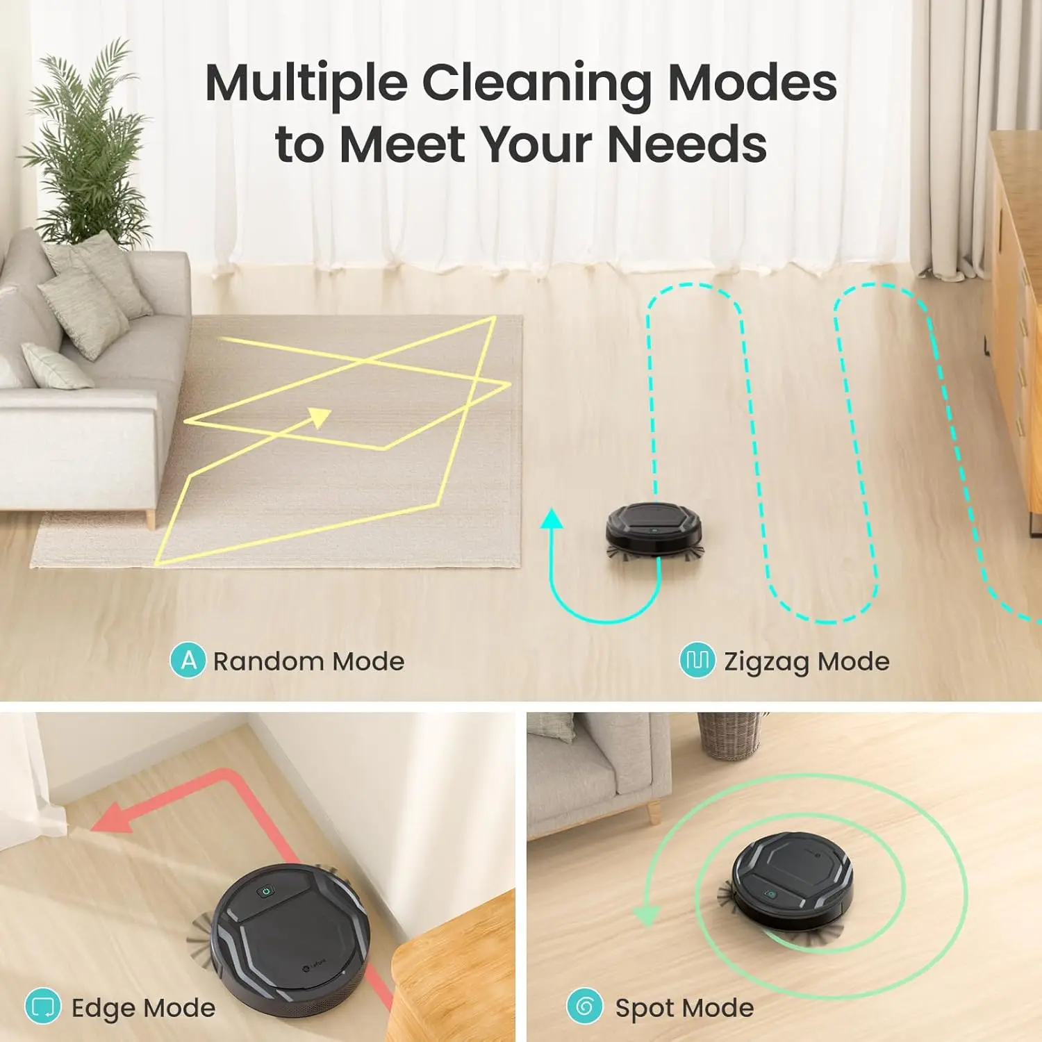 M210Pro Robot Vacuum Cleaner,Strong Suction,120 Mins Run Time,Wi-Fi Connected,Scheduled Cleaning,Compatible with Alexa