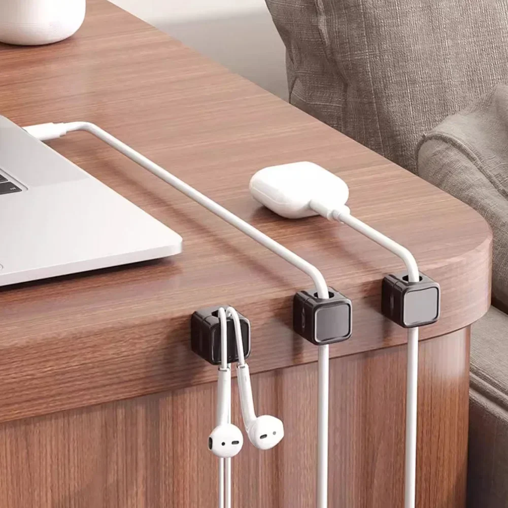 

6pcs/set Magnetic Cable Management Wire Keeper Cable Clip Cables Organizer Desktop Cables Smooth Adjustable Cord Storage Holders