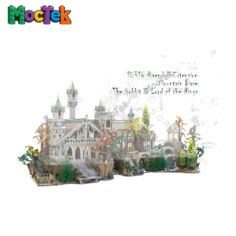 

Street View Castle Extension MOC Bricks, Castle Street Scene Assembly Toy for Holiday Gifts