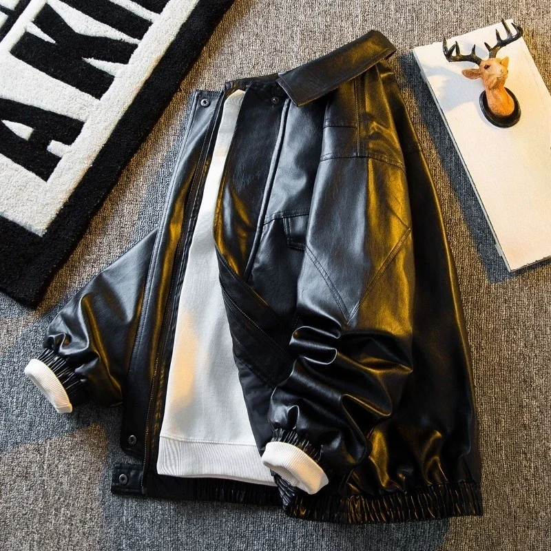 

High Quality Men's American Retro Leather Jacket Vintage Brown Biker Coat 2025 Spring Autumn Wear​