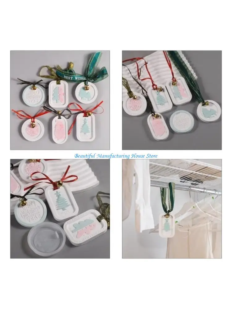 

E56A DIY Snowflake Flower Tree Wall Hanging Snowman Silicone Epoxy Mold DIY Pendant