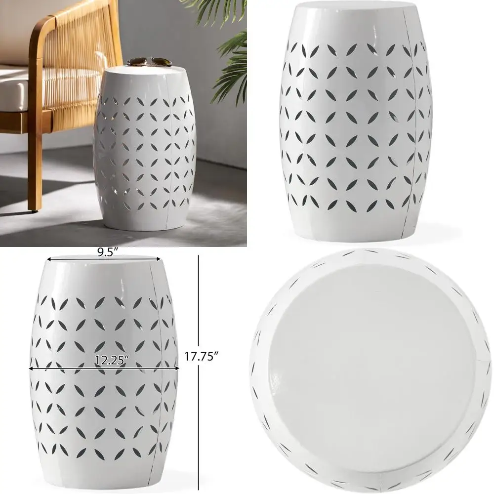 

12 белых уличных железных приставных столиков