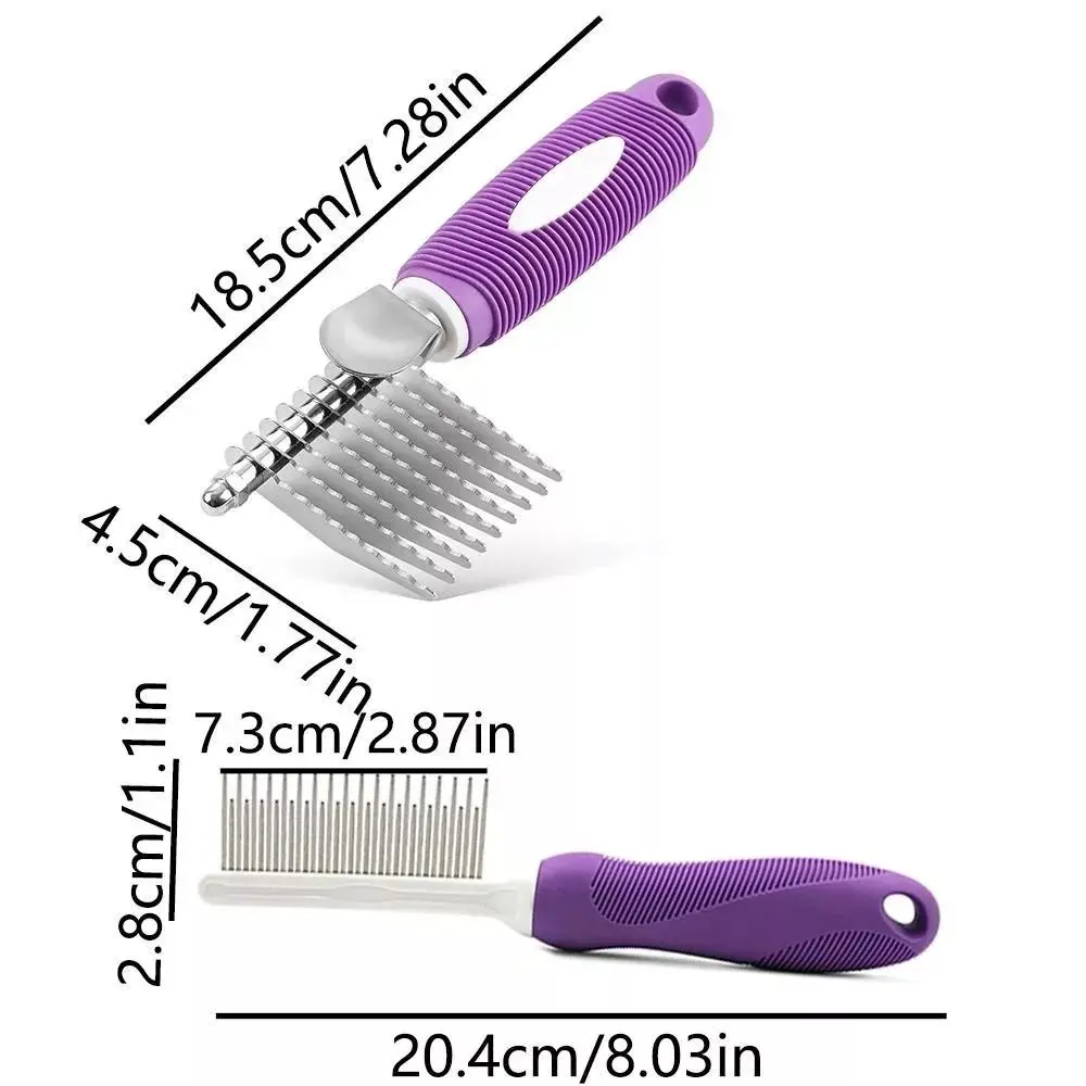 Profissional de aço inoxidável Pet pente, reduzir o cabelo solto, pequena escova dematting, ancinho prático portátil, novo