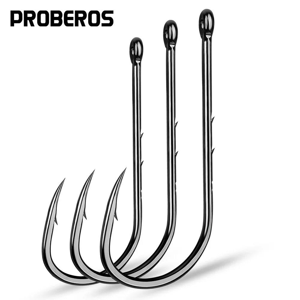 

PRO BEROS Fishing Equipment with Barbed High Carbon Steel Hooks Ordinary Single Hook Bulk Wholesale 100 Pieces/pack