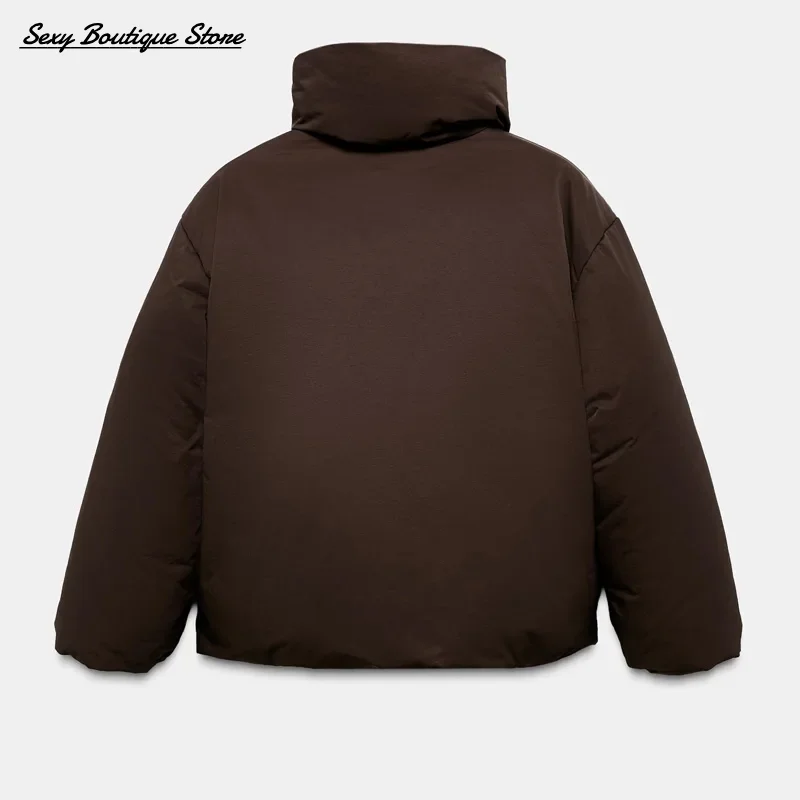 الشتاء الدافئة البخاخ المرأة أسفل سترة رشاقته واحدة الصدر القطن معطف مبطّن عالية طوق الدانتيل يصل أبلى 2025 معطف سيدة جديدة #6