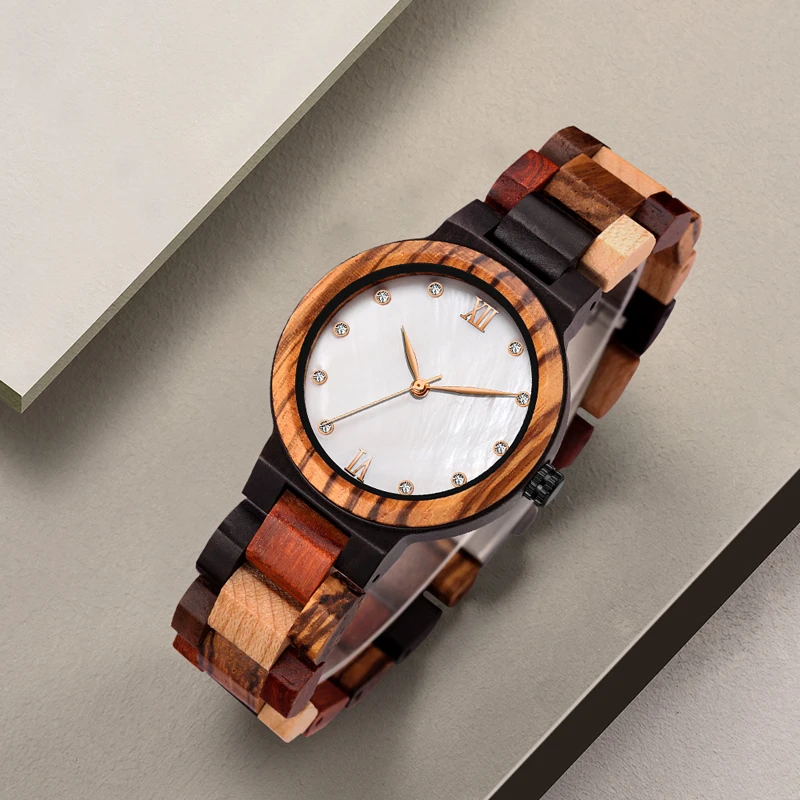 

smvp Private Label Shell Dial Wooden Wrist Watches Japanese Momt Quartz Rainbow Women Wood Watch Cork Bracelet Ladies Strap