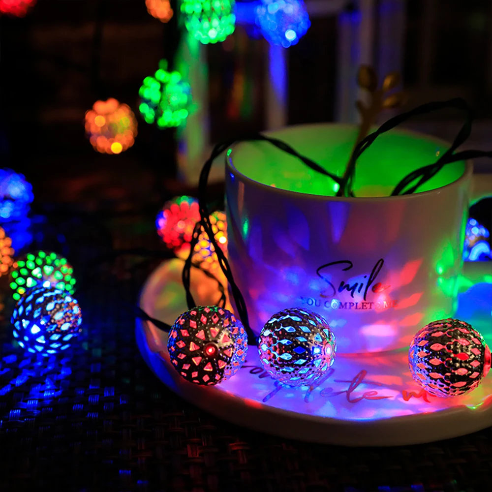 Bubble ball light Solar String Lights Outdoor LED IP65 Waterproof Twinkle Lights Copper Wire Fairy Lights for Xmas Tree Garden