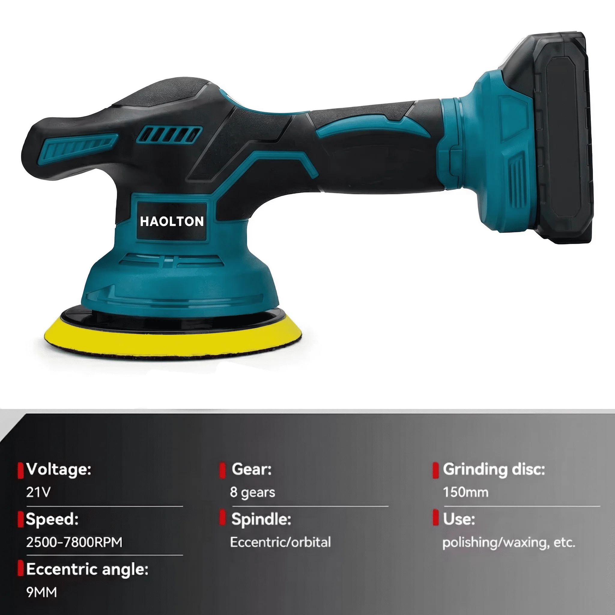 Makita 18V Battery Pin Haolton 8 Gears Cordless Car Polisher Adjustable Auto Waxing Sanding Sealing Glaze Polishing Machine