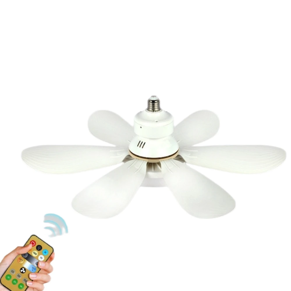 LED Fan Lamp Remote Control E27 Ceiling Fan For Home Offices Bedroom Kitchen Light Ceiling Fan Light Dimmable For Office Kitchen